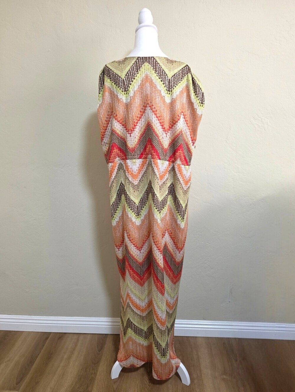 Chico's Textured-Chevron Tessa Maxi Summer Sun Dress Knit Colorful Crochet Boho - Picture 5 of 11